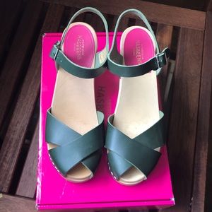 Swedish Hasbeens Mirja Clogs in green